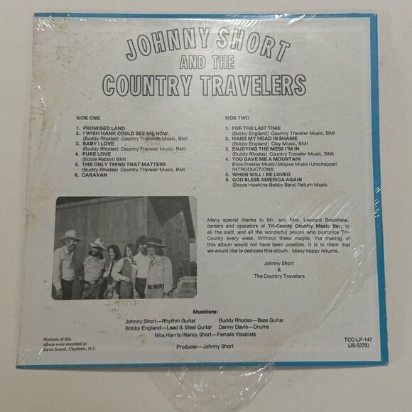 Johnny Short and the Country Travelers “LIVE” LP Vinyl Davis Sound, Charlotte NC - Picture 7 of 8